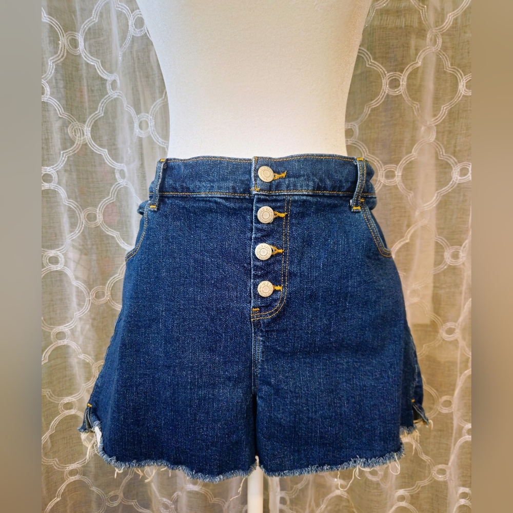 Old Navy Dark Wash Blue Jean Cutt-off Shorts - Size 16